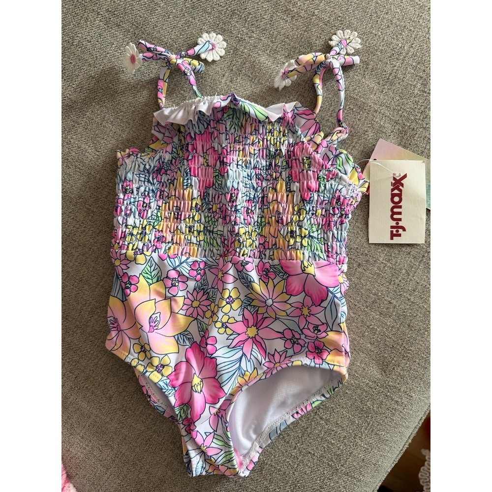 girls sleeveless bathing suit one piece 18 months new